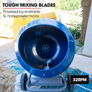 BAUMR-AG 140L Portable Cement Concrete Mixer with Pedestal Stand, 550W Electric Motor, 10 Inch Solid Rubber Wheels