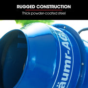 BAUMR-AG 140L Portable Cement Concrete Mixer with Pedestal Stand, 550W Electric Motor, 10 Inch Solid Rubber Wheels