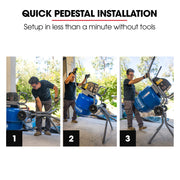 BAUMR-AG 140L Portable Cement Concrete Mixer with Pedestal Stand, 550W Electric Motor, 10 Inch Solid Rubber Wheels