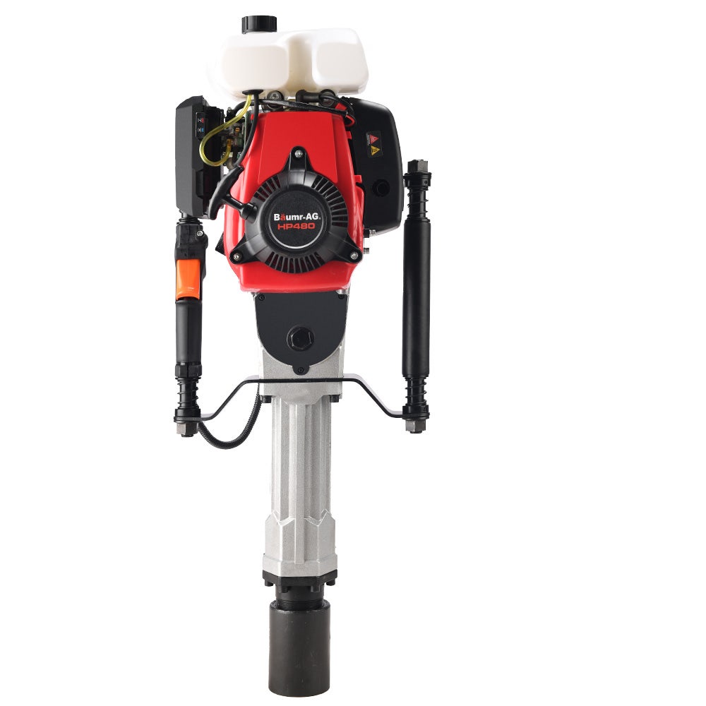 BAUMR-AG HP480 55cc 4-Stroke Petrol Post Driver, with 2 Piling Socket ...