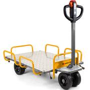 BAUMR-AG 40V Li-ion 400kg Electric Powered Platform Trolley, Adjustable, Tray, Utility Cart Trolley for Warehouse Logistics Worksite