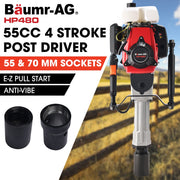 BAUMR-AG HP480 55cc 4-Stroke Petrol Post Driver, with 2 Piling Socket Sleeves