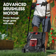 BAUMR-AG 450CX 40V SYNC Cordless Lawn Mower Kit, Fast Charger, 2 x 4Ah Battery, 320mm Grass Cutting Path