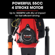BAUMR-AG HP480 55cc 4-Stroke Petrol Post Driver, with 2 Piling Socket Sleeves