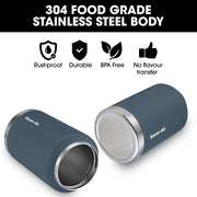 BAUMR-AG 3.8L Double Wall Insulated Stainless Steel Water Bottle, Drink Jug with Handle, Blue