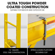 Baumr-AG 1.9 x 0.8 x 1.8m Adjustable Mobile Scaffold Platform, Guard Rail, Outrigger Wheel Set, Trapdoor Hatch