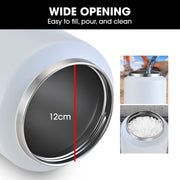 BAUMR-AG 3.8L Double Wall Insulated Stainless Steel Water Bottle, Drink Jug with Handle, White