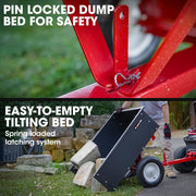 BAUMR-AG 270kg Capacity Metal Dump Cart, for Ride on Mower