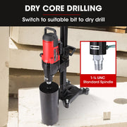 BAUMR-AG 3200W 280mm Wet Dry Core Drill Wheeled Stand & 127mm Bit Combo, for Concrete Coring Hole Drilling