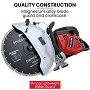 BAUMR-AG 400mm Professional Concrete Demolition Saw 94cc 2-Stroke, Wet and Dry Demo Cutting, 16