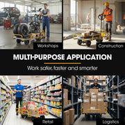 BAUMR-AG 40V Li-ion 400kg Electric Powered Platform Trolley, Adjustable, Tray, Utility Cart Trolley for Warehouse Logistics Worksite