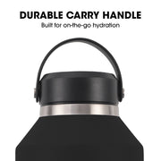 BAUMR-AG 1.9L Double Wall Insulated Stainless Steel Water Bottle, Drink Jug with Handle, Straw Cleaner Black