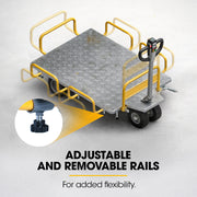 BAUMR-AG 40V Li-ion 400kg Electric Powered Platform Trolley, Adjustable, Tray, Utility Cart Trolley for Warehouse Logistics Worksite