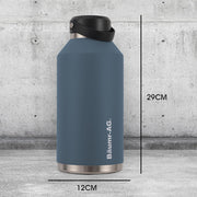 Baumr-AG 1.9L Double Wall Insulated Stainless Steel Water Bottle, Drink Jug with Handle, Straw Cleaner, Blue