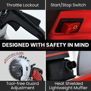 BAUMR-AG 400mm Professional Concrete Demolition Saw 94cc 2-Stroke, Wet and Dry Demo Cutting, 16