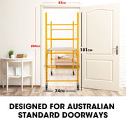 Baumr-AG Adjustable Mobile Scaffolding, 450kg Capacity, with Trapdoor Hatch