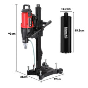 BAUMR-AG 3200W 280mm Wet Dry Core Drill Wheeled Stand & 127mm Bit Combo, for Concrete Coring Hole Drilling