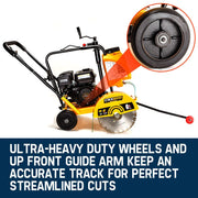 Baumr-AG Concrete Road Saw - Cutter Tools Push Construction Petrol 7HP Wet