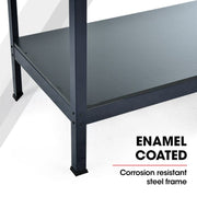 BAUMR-AG Steel Workbench with LED Worklight for Garage Workshop