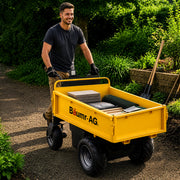 BAUMR-AG Flatbed Tray for BPR-1400e Hydraulic Power Barrow, Adjustable Size, 8 Tie-down Points, Heavy-Duty Enamel Finish