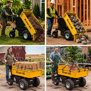BAUMR-AG Flatbed Tray for BPR-1400e Hydraulic Power Barrow, Adjustable Size, 8 Tie-down Points, Heavy-Duty Enamel Finish