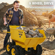 Baumr-AG 6 Wheel Motorised Wheelbarrow Dumper, Briggs & Stratton CR950 Petrol Engine, 500kg Capacity