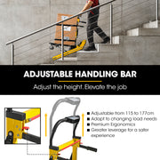 BAUMR-AG Heavy Duty 400W Electric Stair Climbing Hand Truck 210kg Load, Adjustable Tilt, Foldable Motorised Dolly Cart for Moving Furniture Appliances Equipment