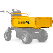 BAUMR-AG Flatbed Tray for BPR-1400e Hydraulic Power Barrow, Adjustable Size, 8 Tie-down Points, Heavy-Duty Enamel Finish