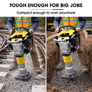 BAUMR-AG BRM-500 64KG Petrol Tamper Rammer Vibratory Plate Compactor, for Soil Sand Gravel Asphalt