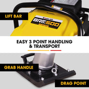 BAUMR-AG BRM-500 64KG Petrol Tamper Rammer Vibratory Plate Compactor, for Soil Sand Gravel Asphalt