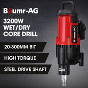 BAUMR-AG 3200W 300mm Wet/Dry Core Drill, for Concrete Hole Drilling