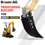 BAUMR-AG Micro Trenching Bucket for BSR8000 Mini Excavator, Heavy-duty Steel, Narrow Precision Digging, Drainage and Cable Trenches