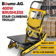 BAUMR-AG Heavy Duty 400W Electric Stair Climbing Hand Truck 210kg Load, Adjustable Tilt, Foldable Motorised Dolly Cart for Moving Furniture Appliances Equipment