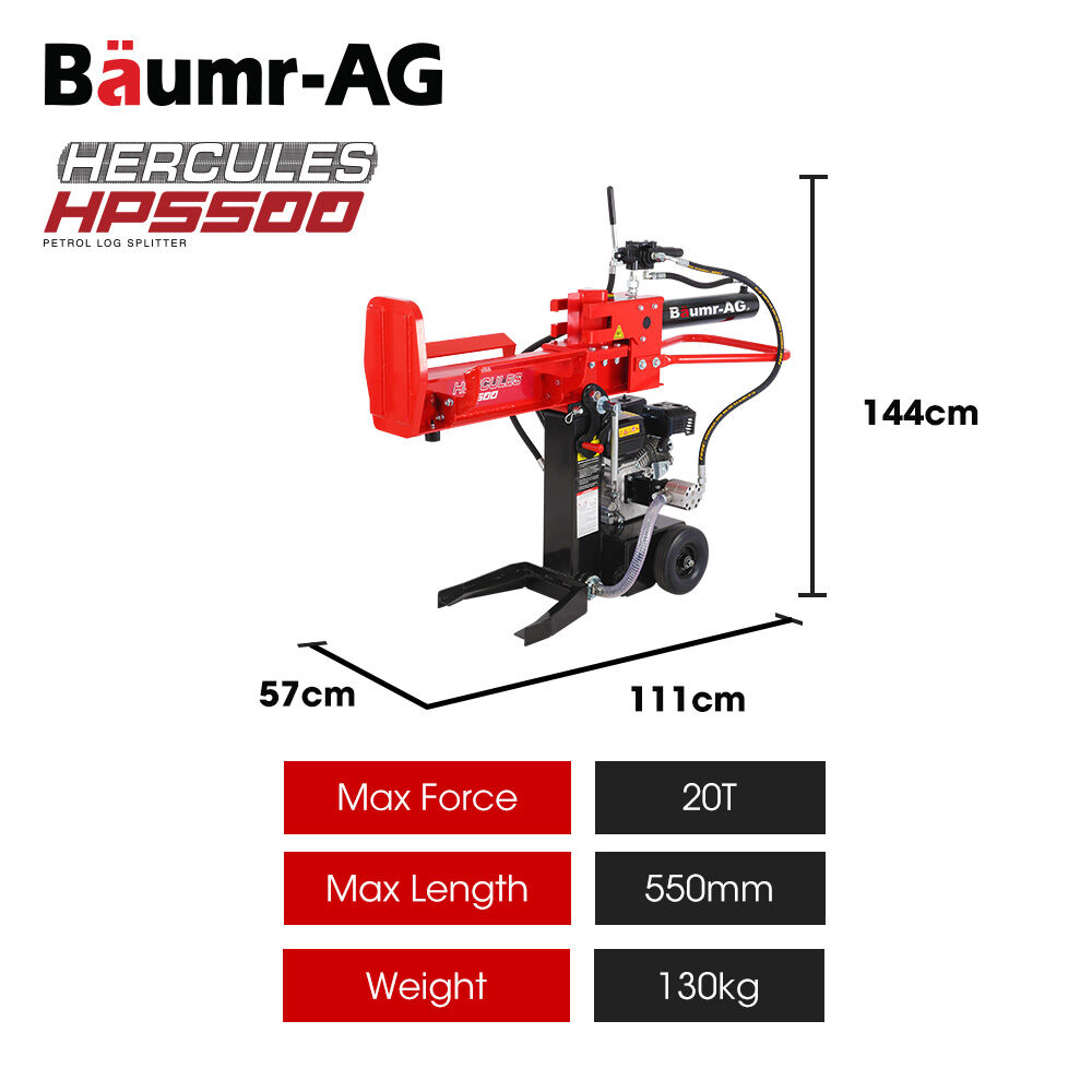 Baumr-AG 20 Tonne Petrol Hydraulic Wood Log Splitter, Horizontal and ...