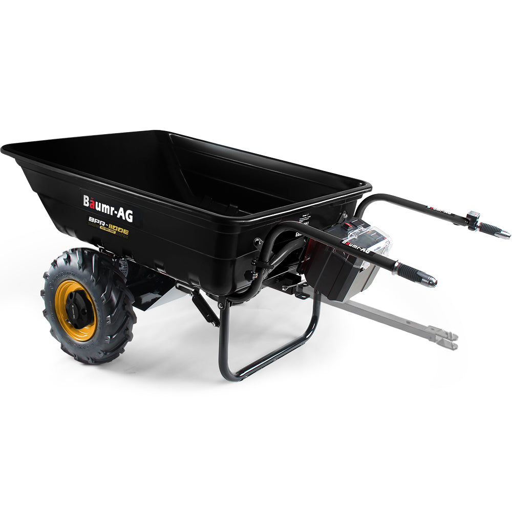 BAUMR-AG 40V Li-ion Powered 300KG / 300L Wheelbarrow, ATV Tow Bar, Deep ...