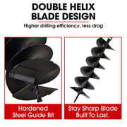 BAUMR-AG Petrol Post Hole Digger, Safety Stop Brake, 200mm Double Helix Earth Auger Bit