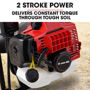 BAUMR-AG Petrol Post Hole Digger, Safety Stop Brake, 200mm Double Helix Earth Auger Bit