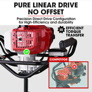 BAUMR-AG Petrol Post Hole Digger, Safety Stop Brake, 200mm Double Helix Earth Auger Bit