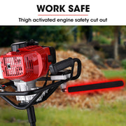 BAUMR-AG Petrol Post Hole Digger, Safety Stop Brake, 200mm Double Helix Earth Auger Bit