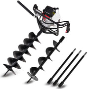 BAUMR-AG Petrol Post Hole Digger, Safety Stop Brake, 150mm+200mm Double Helix Earth Auger Bits