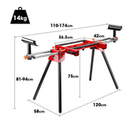 Baumr-AG Mitre Saw Stand Universal Adjustable Portable Drop Saw Bench Table