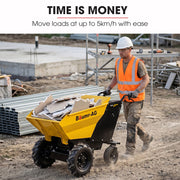 BAUMR-AG 300kg / 110L Electric Wheelbarrow, Motorised Tipping Action, 48V 20Ah Battery Powered Mini Dumper