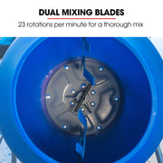 BAUMR-AG 100L Cement Concrete Mixer, Easy Clean, Ultra-Light, Rust-proof, Impact-Resistant Poly Drum, 16 Inch Tyres