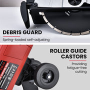 BAUMR-AG 355mm Electric Circular Concrete Saw Wet/Dry, with Diamond Blade