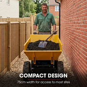 BAUMR-AG 300kg / 110L Electric Wheelbarrow, Motorised Tipping Action, 48V 20Ah Battery Powered Mini Dumper