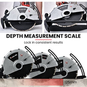 BAUMR-AG 355mm Electric Circular Concrete Saw Wet/Dry, with Diamond Blade