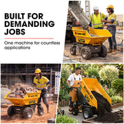 BAUMR-AG 48V Battery Powered Wheelbarrow, Hydraulic 200L Bucket, 1000W Brushless Electric Motor, 500kg Capacity
