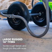 BAUMR-AG 100L Cement Concrete Mixer, Easy Clean, Ultra-Light, Rust-proof, Impact-Resistant Poly Drum, 16 Inch Tyres