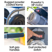 BAUMR-AG 100L Cement Concrete Mixer, Easy Clean, Ultra-Light, Rust-proof, Impact-Resistant Poly Drum, 16 Inch Tyres