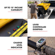 BAUMR-AG 300kg / 110L Electric Wheelbarrow, Motorised Tipping Action, 48V 20Ah Battery Powered Mini Dumper